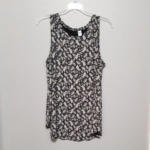Old Navy Black and white tiger tank top